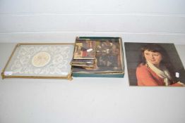 Range of various coloured prints on board backing and a dressing table stand