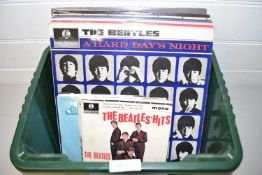 Box of records and singles to include The Beatles and Abba