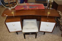 G-Plan retro mid Century twin pedestal dressing table with double mirrors together with accompanying