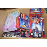 Box of various Spiderman toys and others