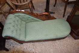 Miniature Victorian style button upholstered chaise longue
