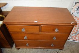 Victorian mahogany four drawer chest with glass handles
