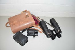 Vintage cased Lieberman & Gortz 18x50 binoculars plus a further pair of binoculars