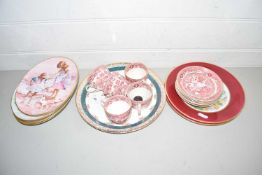 Mixed Lot: Various decorated plates, quantity of Victoria porcelain coffee ware etc