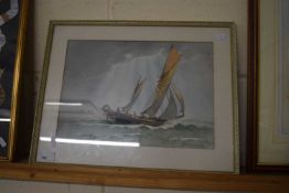 C A Hannaford, Study of a Fishing Boat, watercolour, framed and glazed