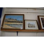 Felix Bernsaconi, study of Cromer, oil on board together with a further framed print (2)
