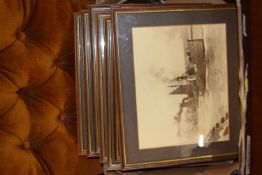 Collection of reproduction photographs of Great Yarmouth, framed and glazed