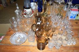 Large Mixed Lot: Various assorted drinking glasses, decanters, jugs etc