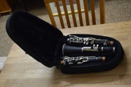 Cased three piece clarinet