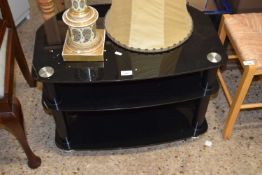 Black glass television stand