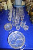Mixed Lot: Various assorted drinking glasses, hors d'oeuvres dish etc