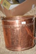 Riveted copper coal bucket