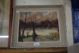 Paul Smyth, The Edge of the Broad, Winter, oil on board, framed