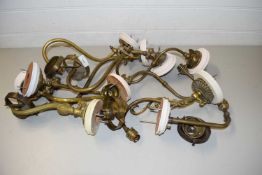 Mixed Lot: Brass wall sconce light fittings