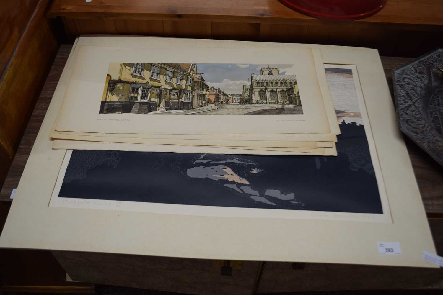 Mixed Lot: Alan Harvey, three coloured prints together with F W Baldwin, coloured prints, views