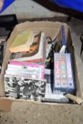 Box of various Laurel & Hardy books, DVD's etc