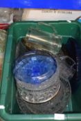 Large box of various assorted glass bowls and other items