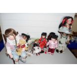 Mixed Lot: Various porcelain headed and other modern dolls