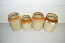 Four stone ware kitchen jars