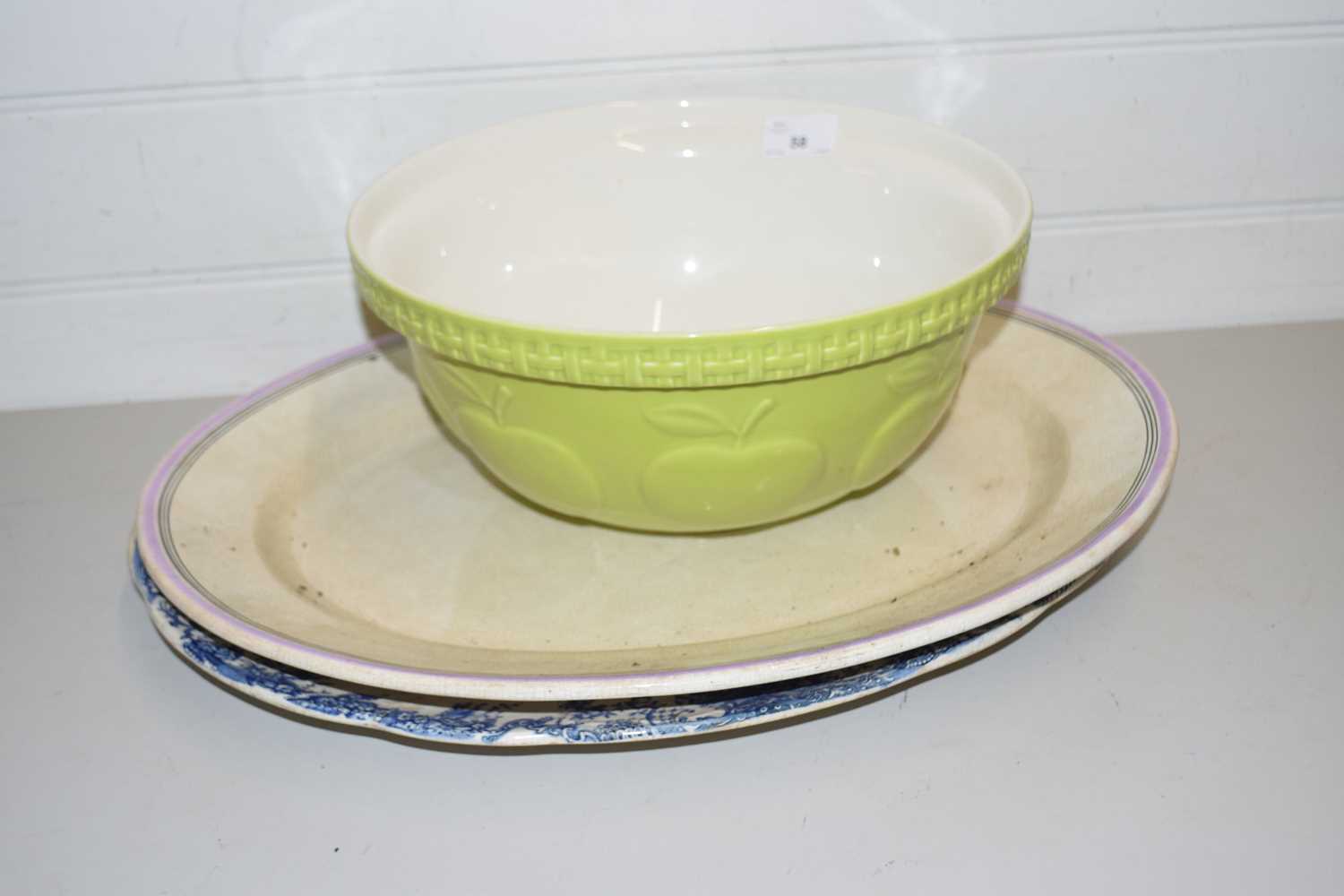 Mason Cash mixing bowl together with two meat plates