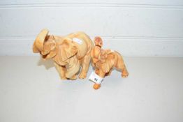 Pair of resin model elephants