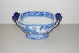 Large 19th Century blue and white soup terrine