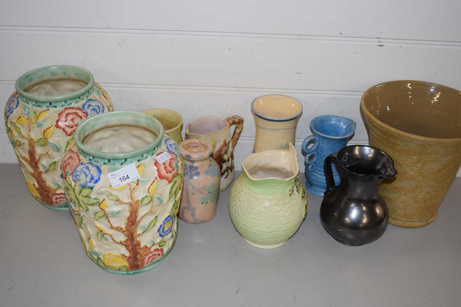 Mixed Lot: Assorted vases to include large pair of floral vases