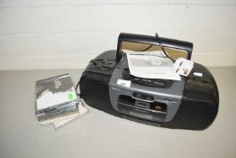 Portable radio cassette recorder with CD player plus a quantity of CD's