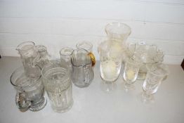 Mixed Lot: Various glass jugs, vases etc