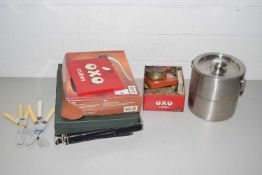 Mixed Lot: Various placemats, ice bucket, bottle opener, tins etc