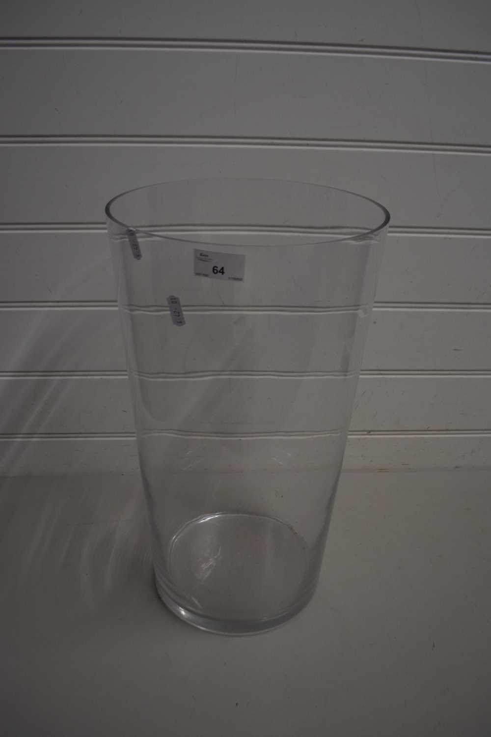 Large modern clear glass vase