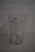 Large modern clear glass vase