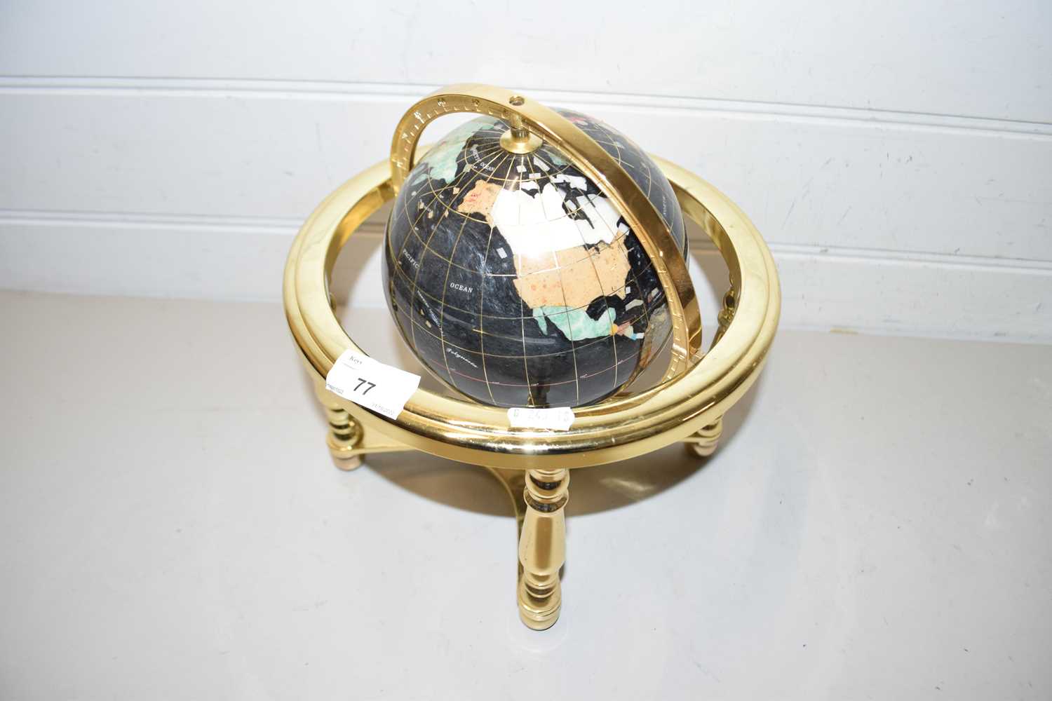 Small modern inlaid table globe