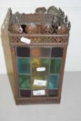 Lead glazed coloured glass lantern