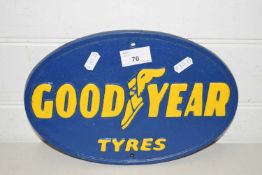 Cast iron wall plaque marked Goodyear Tyres