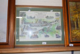 Modern prospect of the town of Harleston in the County of Norfolk, framed and glazed