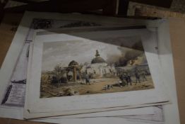 After W Simpson, various engravings, Crimean War interest and a reproduction map of Moscow