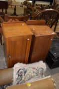 Two Victorian American walnut bedside cabinets