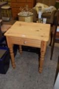 Modern pine single drawer side table