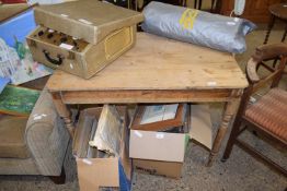 Small stripped pine rectangular dining table