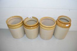 Four glazed kitchen storage jars