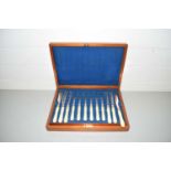 Case of silver plated fish cutlery