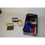 Box of various cased cufflinks