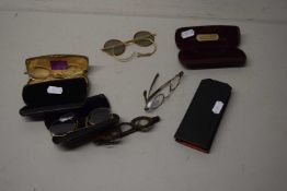 Collection of various vintage yellow metal, silver and other mounted spectacles