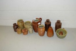 Mixed Lot: Various assorted small stone ware bottles and other items