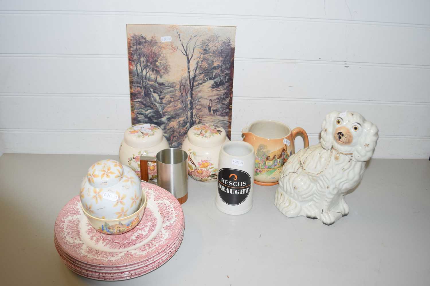 Mixed Lot to include Sadler ginger jars, assorted jugs, Staffordshire spaniel and other items