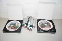 Mixed Lot: Eddie Stobart model lorries and accompanying decorative plates