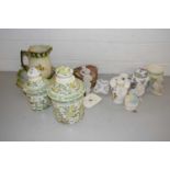 Mixed Lot: Modern iron stone kitchen jars, various assorted ceramics to include Wedgwood