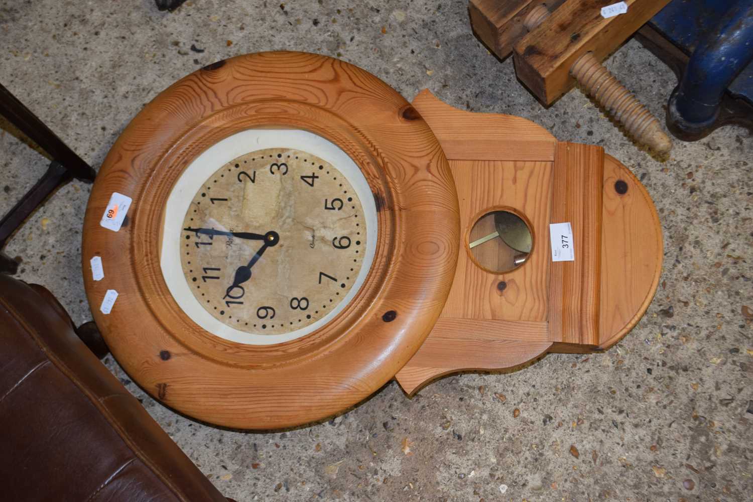 Pine framed wall clock