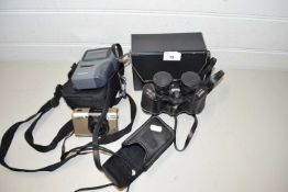 Mixed Lot: Vintage Tasco 8X30 binoculars, Casio portable television and a Samsung camera (3)